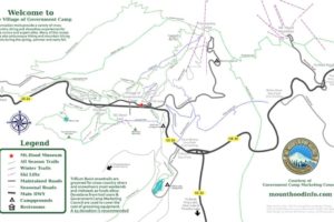 Mt Hood Oregon Hiking and Ski Trails Map